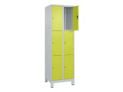 lockerkast,HxBxD 1950x600x500mm,2x3vakken,vak B 300mm,cil.-slot,voeten