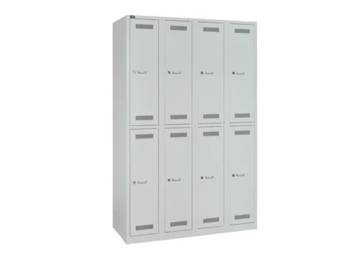 Dubbeldekse garderobekast,HxBxD 1850x1200x500mm,4x2vak.,vak B 300mm