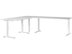 hoekbureau,in h. verstelb.,HxBxD 710-910x2400x2000mm,blad wit