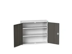 wandkast 900x1050x350mm 2xStalen bodem sokkel Ral 7035 front Ral 7016