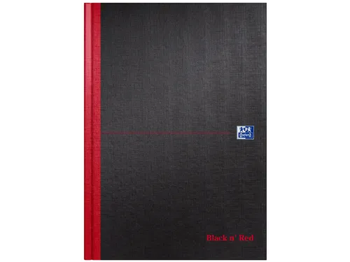 Notitieboek Oxford Black n' Red A4 96vel blanco zwart