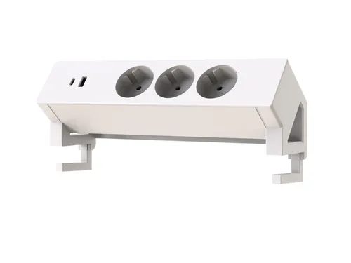 Stekkerdoos Euroseats opbouw 3 voudig USB A+C wit