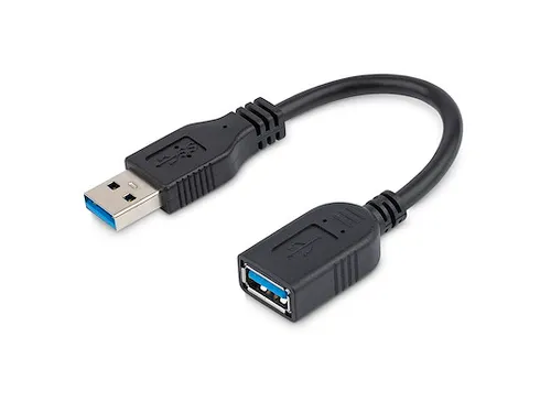 USB 3.0 A naar A verlengkabel mannelijk / vrouwelijk 15cm Zwart
