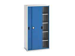werkplaatskast 2000x1050x550mm 4xStalen bodem RAL7035 front RAL5010