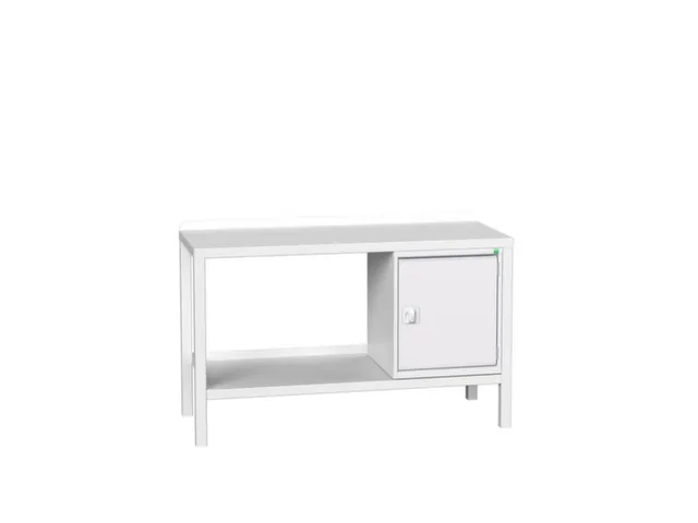 werkbank,HxBxD 910x1500x600mm,staalblad,4voeten,uitrusting: 1kast