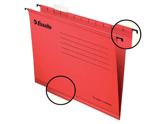 Hangmap Classic verticaal folio V-bodem rood
