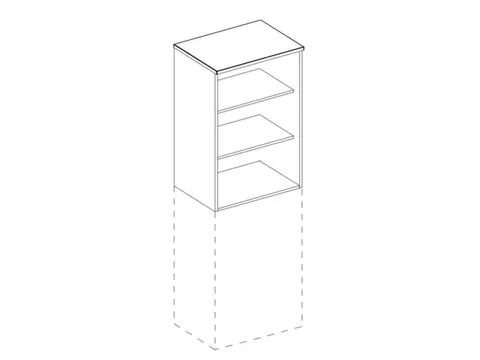 kantoorstelling,opbouwelement,HxBxD 1070x600x445mm,MS-donkergrijs