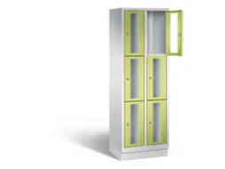 Lockerkast 1800x610x500mm 2x3 vakken Cilinderslot, Sokkel, RDS1108060