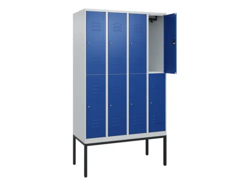 dubbeldekse locker,HxBxD 2120x1200x500mm,4x2vak.,vak B 300mm,cil.-slot