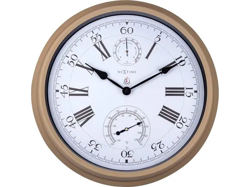 Buitenweerstationklok - Ø40 - 5 cm - metaal - bruine "hyacint"
