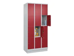 lockerkast,HxBxD 1950x900x500mm,3x4vakken,vak B 300mm,cil.-slot,sokkel