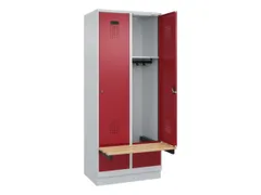 locker met bank,HxBxD 1950x800x815mm,2vak,vak B 400mm,cilinderslot