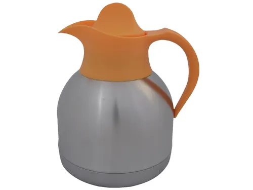 Thermoskan Biaretto theekan 1liter roestvrijstaal gele dop