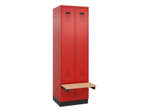 locker met bank,HxBxD 1950x600x815mm,2vak,vak B 300mm,cilinderslot