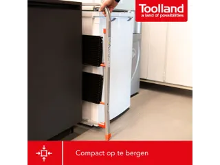 Huishoudtrap met hoge beugel 2 treden antislip inklapbaar tot 150 kg - 7
