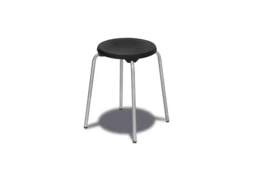 Stapelkruk Rvs Zit H 580Mm Zwart PU
