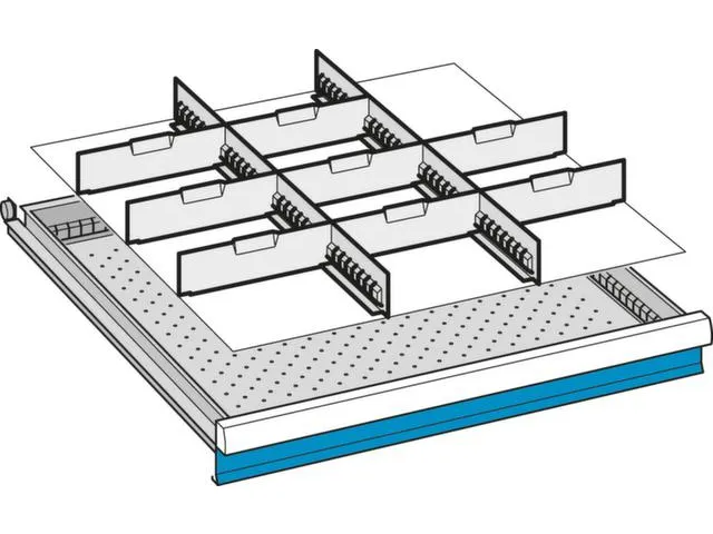 Indelingsmateriaal H 150mm 2gesleufde Lengteverdelers/8dwarsverdelers