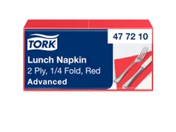 Tork 477210 Lunchservet 33x33cm 2-laags 1/4 vouw 10x200st Rood