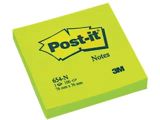 Memoblok 3M Post-it 654 76x76mm neon groen - 1