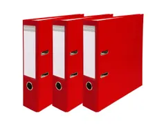 Pak 3 Ordners PP/pap A4 80mm rood