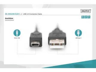 USB 2.0 Aansluitkabel Type A - Mini B (5-pins) St/St 1,8m Zwart - 4
