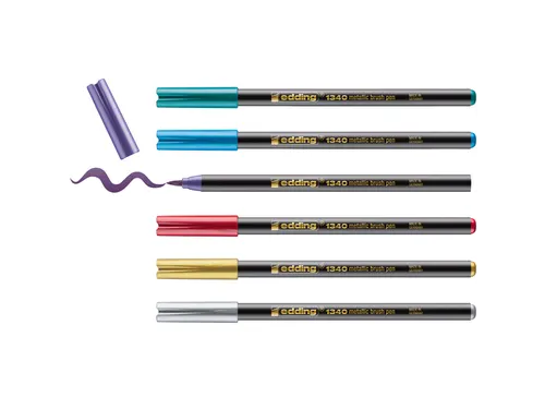 Brushpen edding 1340 metallic assorti set à 6 stuks
