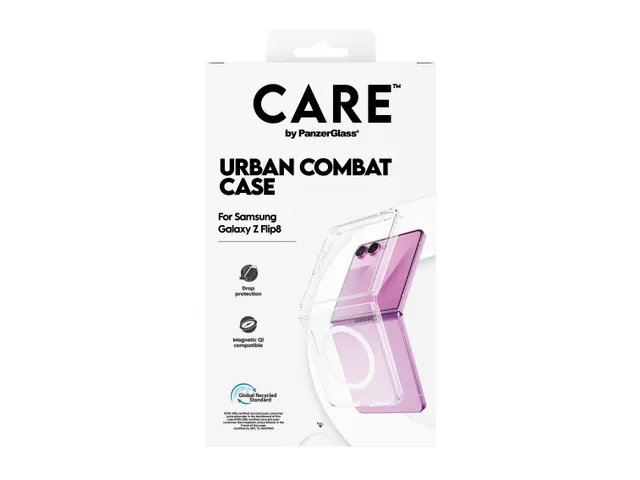 PanzerGlass CARE by Urban Combat Case Transparent w. White Qi Sa