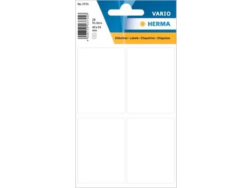 HERMA 3755 Universele etiketten 40x55mm Wit 28 stuks