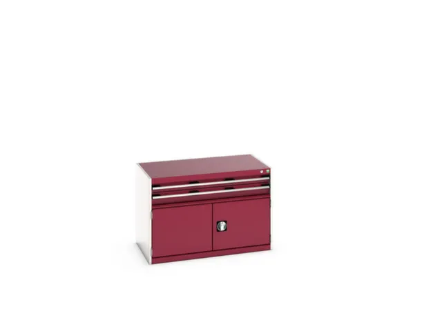 ladekast HxBxD 700x1050x650mm 2laden RAL7035 front RAL3004