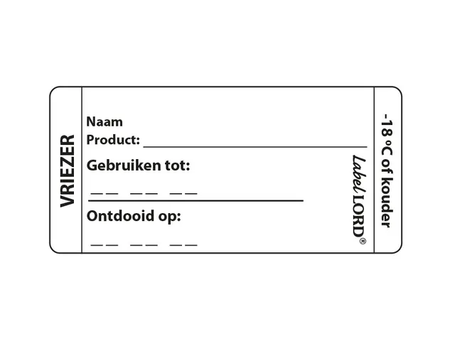 Voedseletiketten 64x37x64mm Aqualabel Vriezer