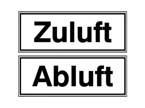 aanwijzingsbord,Toevoerlucht / afvoerlucht,PVC,om te verlijmen