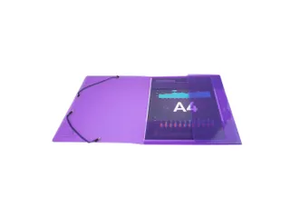 Elastomap 3 kleppen polypropyleen 5/10de Crystal Colours A4 Assorti - 14