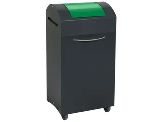 Afvalbak 60 Liter 790x380x320mm Plaatstaal 2 Wielen Klep Groen - 2