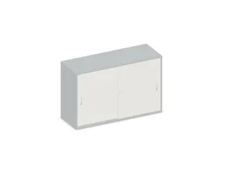 Schuifdeurkast 770x1200x430mm Decor Romp Lichtgrijs Decor Front Wit - 1