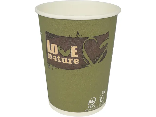 Drinkbeker Bio-karton Love Nature 200ML Pak van 50 Stuks