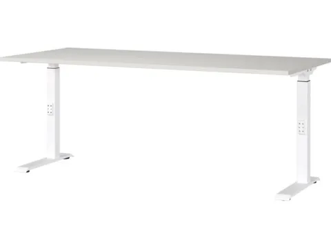 In hoogte verstelbaar bureau,HxBxD 680-910x1800x800mm,blad lichtgrijs