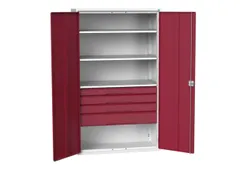 universele kast,HxBxD 2000x1300x550mm,3xStalen bodem,4lade(n)