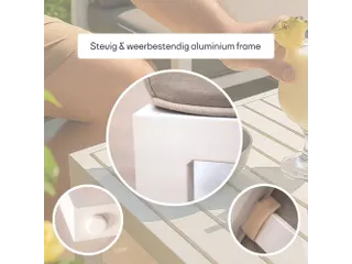Loungeset aluminium Wit/Grijs 8-zits tuinset met bijzettafel - 4
