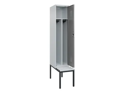 locker met bank,voor scheiding van kleding,HxBxD 2120x400x815mm,1vak