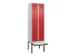 locker met bank,voor scheiding van kleding,HxBxD 2120x600x815mm,2vak