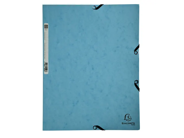 Elastomap Exacompta Aquarel A4 3 kleppen 400gr glanskarton blauw