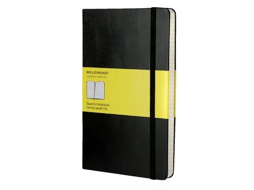 Notitieboek Moleskine large 130x210mm ruit 5x5mm hard cover zwart