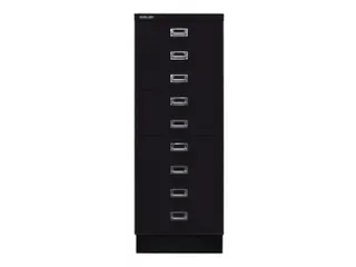 kantoor-ladekast HxBxD 940x349x432mm 9 laden romp + front zwart staal - 1