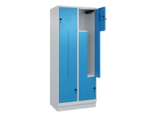 Z-garderobekast,HxBxD 1950x800x500mm,vak B 200/400mm,draaigrendel