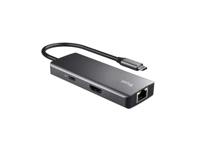 Adapter Trust Dalyx 6-in-1 USB-C multipoort grijs