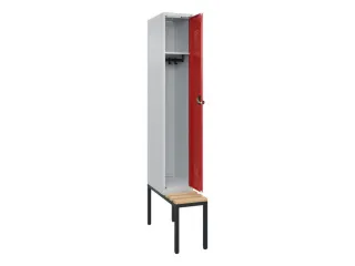 locker met bank,HxBxD 2120x300x815mm,1vak,vak B 300mm,draaigrendel - 2