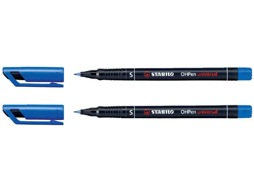 Viltstift STABILO OHpen 841/41 permanent rond superfijn blauw