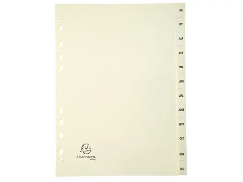 Tabbladen karton 155 g jan-dec ivoor