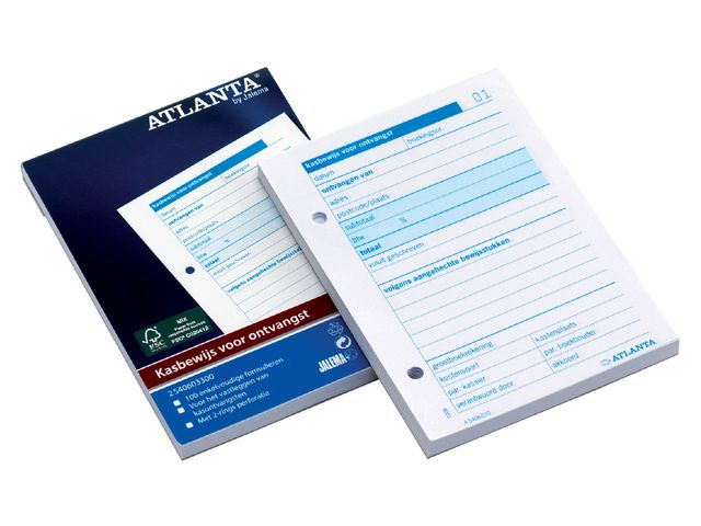 Kasbewijs Atlanta ontvangst A6 100vel | Bedrijfsformulier.nl