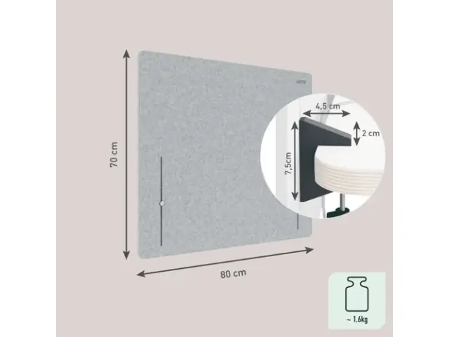 Bureauscherm Leitz in hoogte verstelbaar 70x80cm